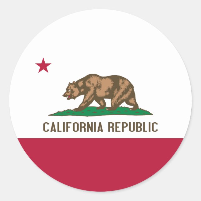 California Flag Classic Round Sticker (Front)