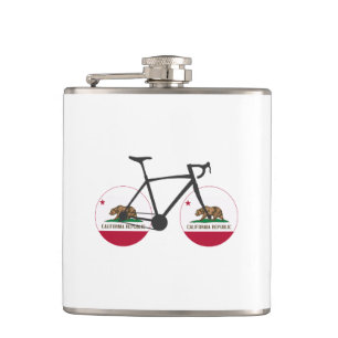 California Flag Cycling Hip Flask