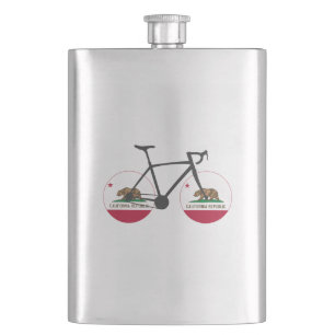California Flag Cycling Hip Flask
