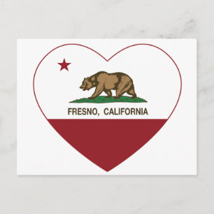 california flag fresno heart postcard