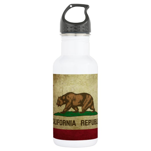 California Flag Grunge 532 Ml Water Bottle (Front)