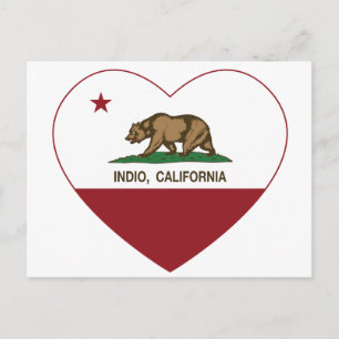 california flag indio heart postcard
