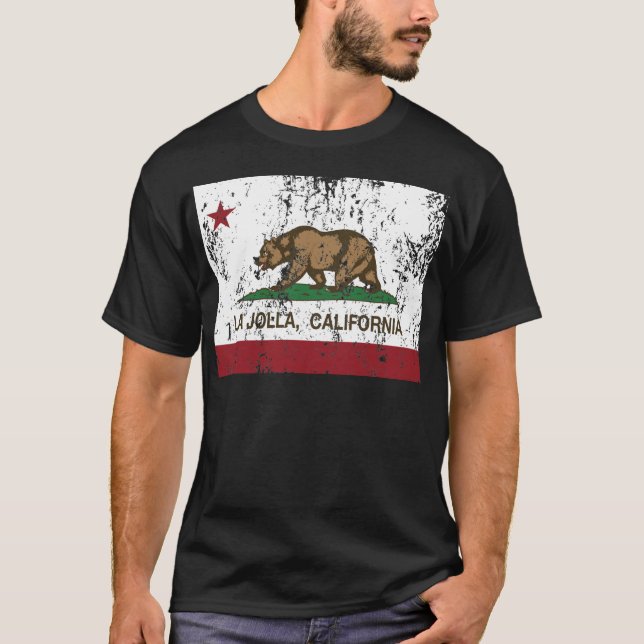 california flag la jolla distressed T-Shirt (Front)