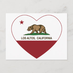 california flag los altos heart postcard