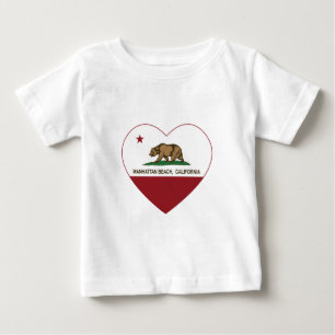 california flag manhattan beach heart baby T-Shirt