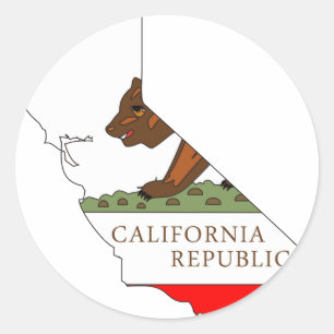 California Flag Map Classic Round Sticker