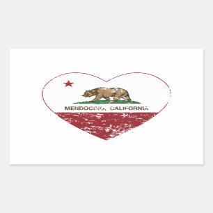 california flag mendocino heart distressed sticker
