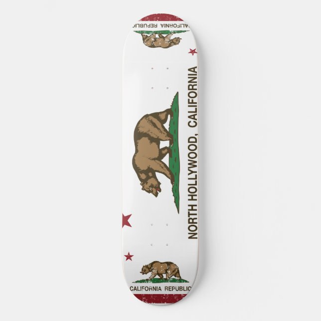 california flag north hollywood skateboard (Front)