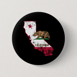 California Flag Patriotic 2 Inch Round Button