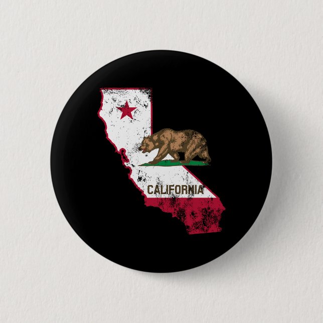 California Flag Patriotic 2 Inch Round Button (Front)