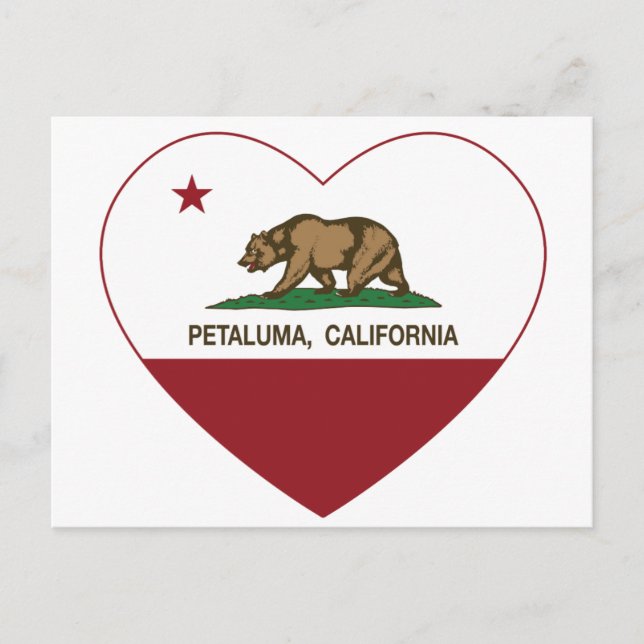 california flag petaluma heart postcard (Front)