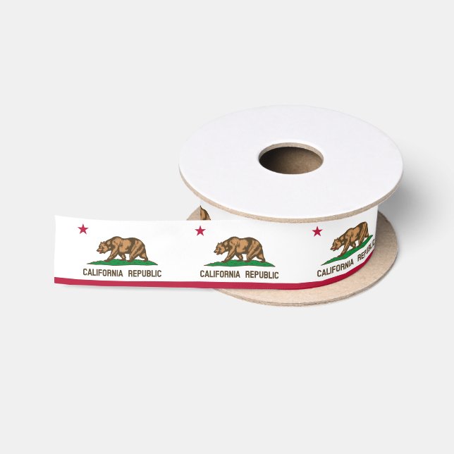 California Flag ribbon, California Republic /sport Satin Ribbon (Spool)