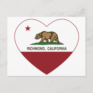 california flag richmond heart postcard