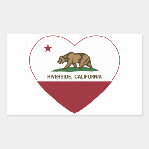 california flag riverside heart sticker