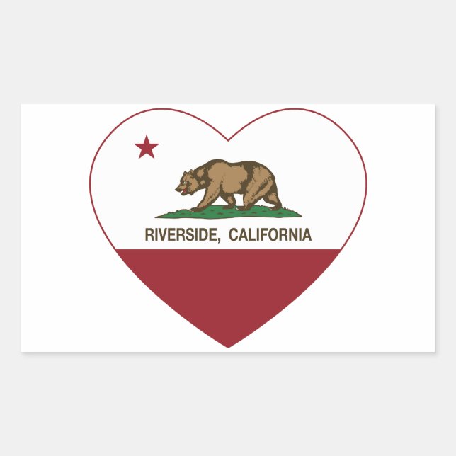 california flag riverside heart sticker (Front)