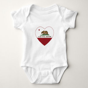 california flag S. lake tahoe heart Baby Bodysuit