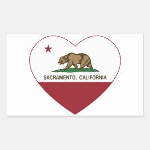 california flag sacramento heart sticker