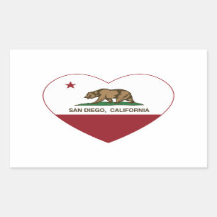 california flag san diego heart sticker