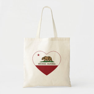 california flag san diego heart tote bag