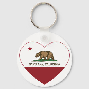 california flag santa ana heart keychain