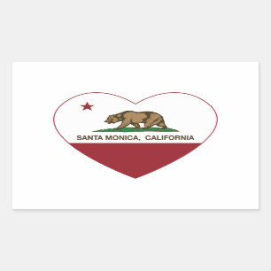 california flag santa monica heart sticker