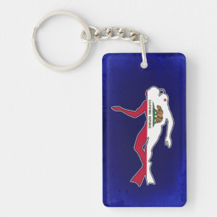 California flag scuba diver outline keychain