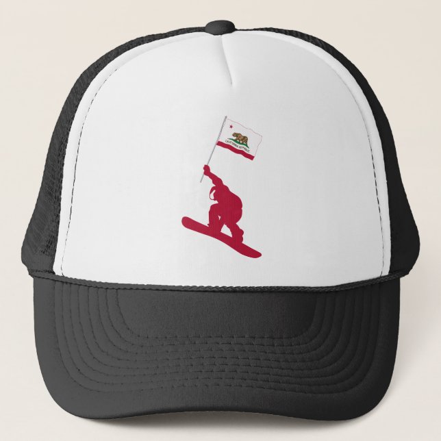 California Flag Snowboard Trucker Hat (Front)