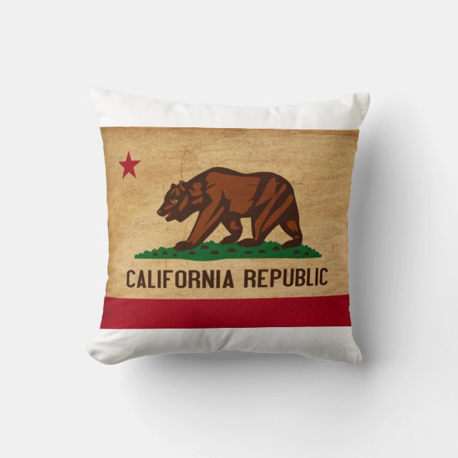 California Flag Throw Pillow (Front)