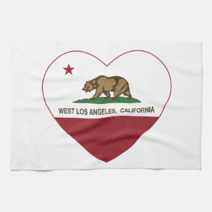 california flag west los angeles heart kitchen towel