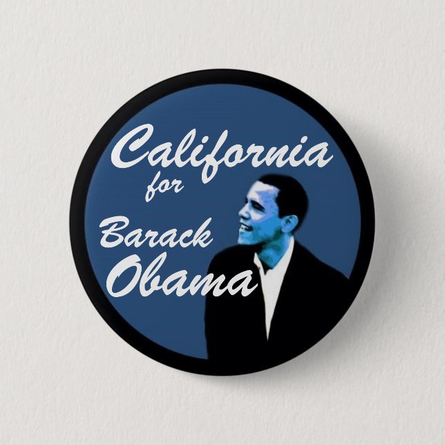California for Barack Obama 2 Inch Round Button (Front)