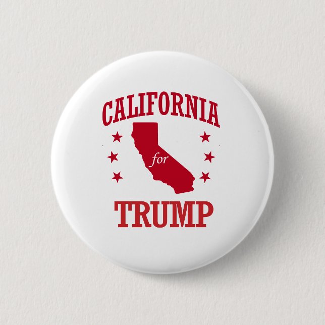 CALIFORNIA FOR DONALD TRUMP 2 INCH ROUND BUTTON (Front)