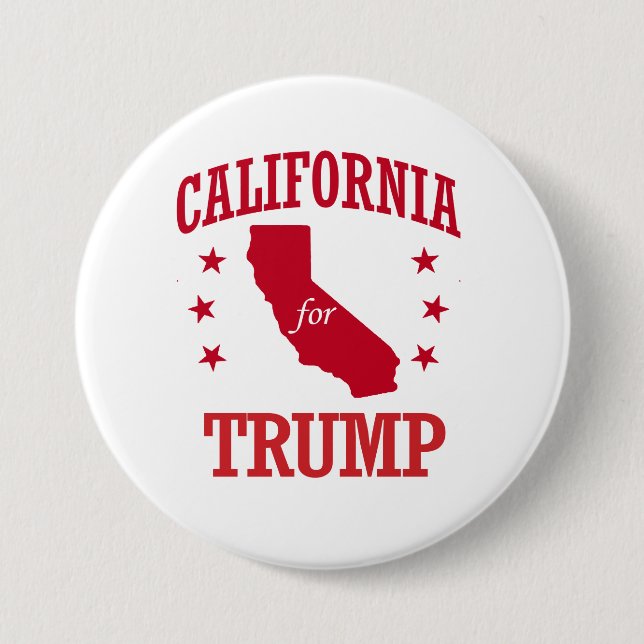CALIFORNIA FOR DONALD TRUMP 3 INCH ROUND BUTTON (Front)