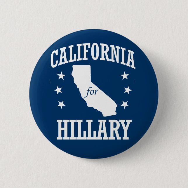 CALIFORNIA FOR HILLARY 2 INCH ROUND BUTTON (Front)