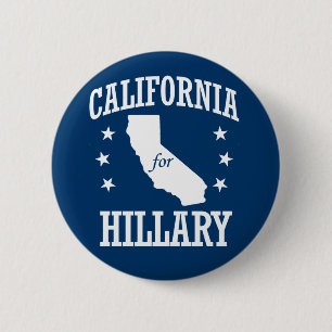 CALIFORNIA FOR HILLARY 2 INCH ROUND BUTTON