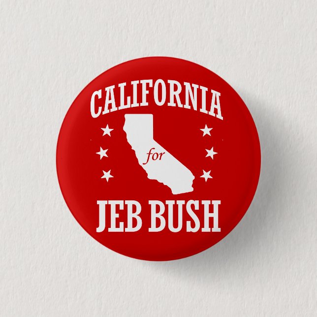 CALIFORNIA FOR JEB BUSH 1 INCH ROUND BUTTON (Front)