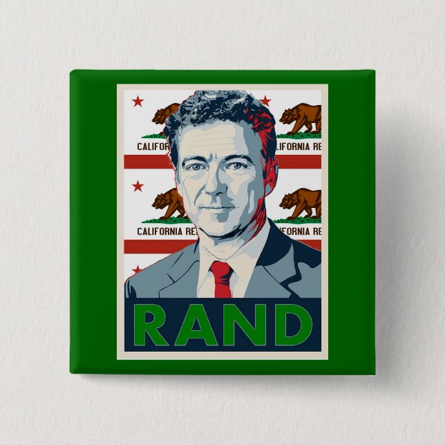 California for Rand Paul 2 Inch Square Button (Front)