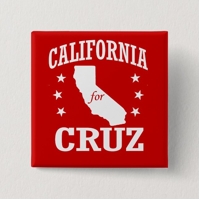 CALIFORNIA FOR TED CRUZ 2 INCH SQUARE BUTTON (Front)