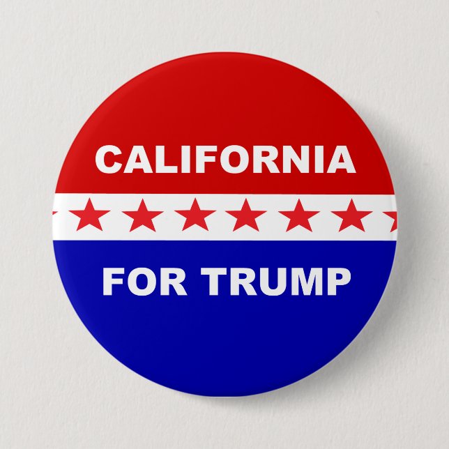 California For Trump 3 Inch Round Button (Front)