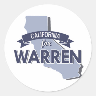 CALIFORNIA FOR WARREN - 2016.png Classic Round Sticker