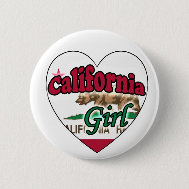 California Girl 2 Inch Round Button (Front)