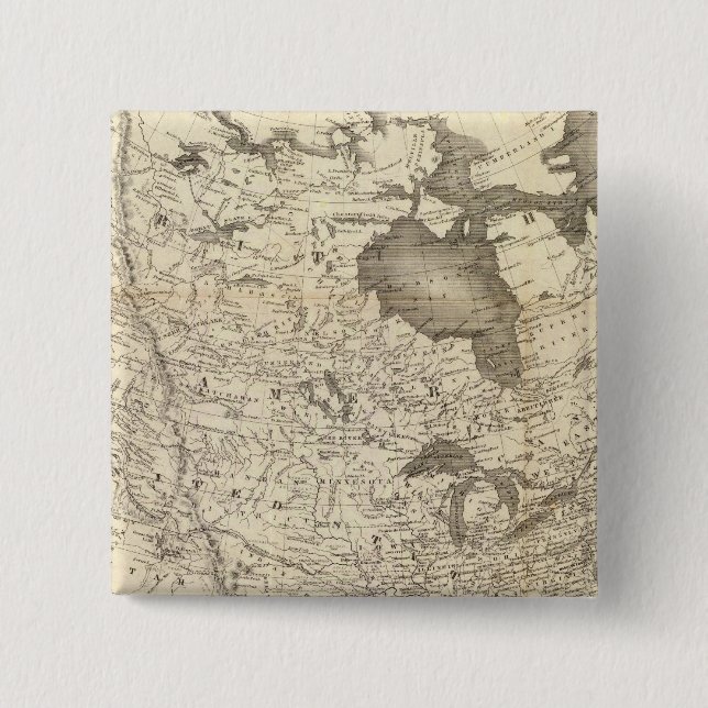California Gold Rush 2 Inch Square Button (Front)