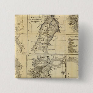 California Gold Rush 2 Inch Square Button
