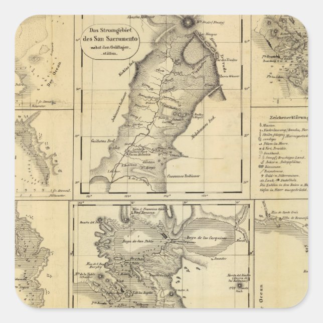 California Gold Rush Square Sticker (Front)