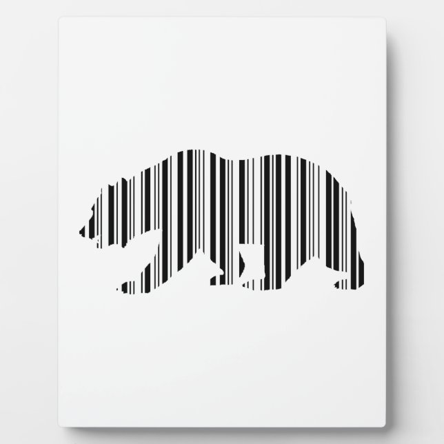 CALIFORNIA GOLDEN BEAR BAR CODE Pattern Design Plaque (Front)