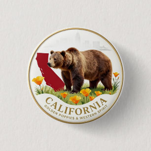 California Golden State 🐻 ✦ 1 Inch Round Button