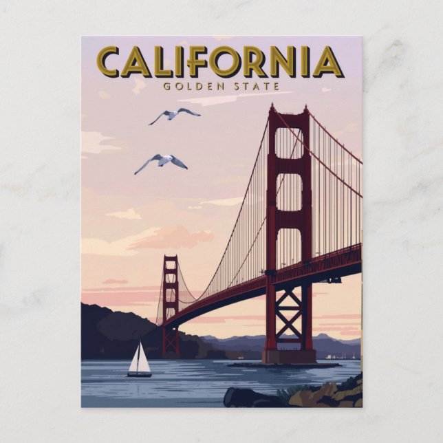 California Golden State Postcard (Front)