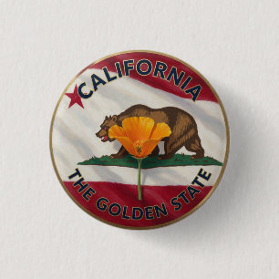 California Golden State ✦ West Coast Pride 1 Inch Round Button