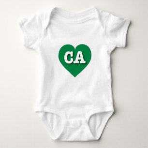California Green Heart - I love CA Baby Bodysuit