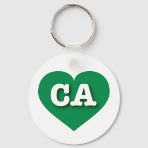 California Green Heart - I love CA Keychain