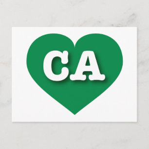 California Green Heart - I love CA Postcard